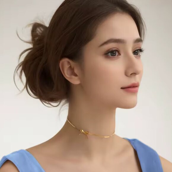 14K Gold filled Bow Necklace - Picture 4 of 6